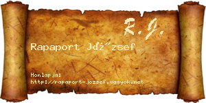 Rapaport József névjegykártya